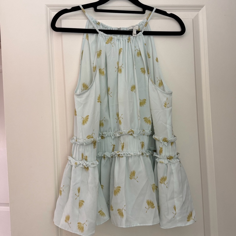 Joie Light Blue and Yellow Floral Blouse